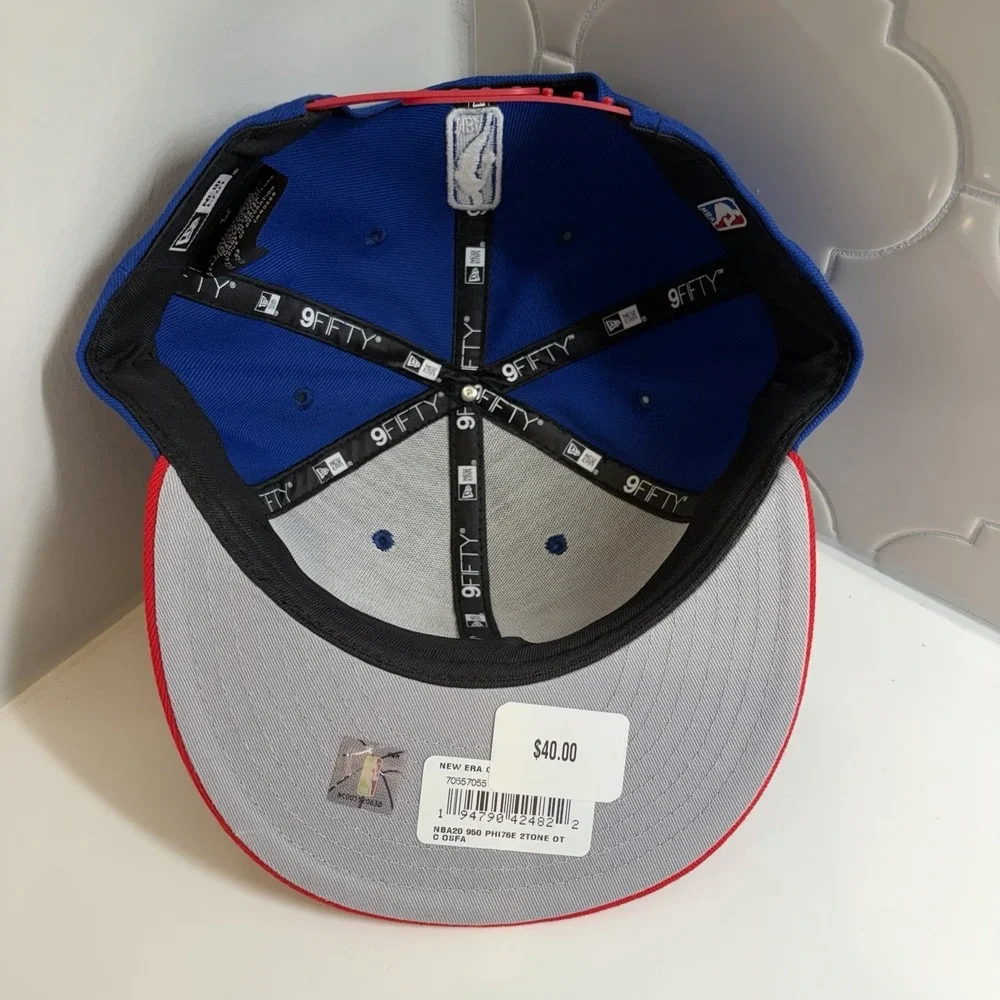 Philadelphia 76ers New Era 9FIFTY Two Tone Blue Red Adjustable Snapback Hat OSFM